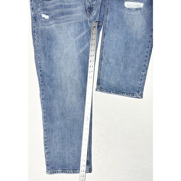 Kancan Jeans Womens 33 16W Straight Blue Denim Light Wash Distressed 90s NEW - Picture 7 of 9